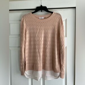 Calvin Klein Pink Sweater with Layered Hem